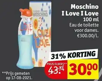 Kruidvat Moschino i love i love eau de toilette voor dames aanbieding
