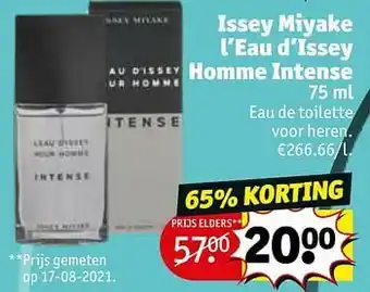 Kruidvat Issey miyake l’eau d’issey homme intense eau de toilette voor heren aanbieding