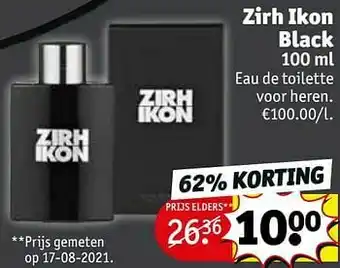 Kruidvat Zirh ikon black eau de toilette voor heren aanbieding