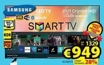 ElectroStock Samsung led tv ue75au7172 aanbieding