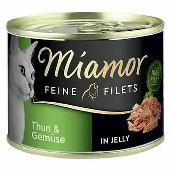 Zooplus 6x185g Fijne Filets Tonijn & Groente in Gelei Miamor Kattenvoer aanbieding