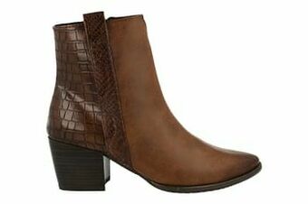 Berca Shoes Marco Tozzi Enkellaars Dames Trend Dierenprint Trend Western - Cognac aanbieding
