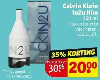 Kruidvat Calvin klein in2u him eau de toilette voor heren aanbieding
