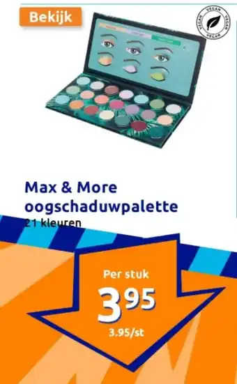 Action Max & More oogschaduwpalette aanbieding