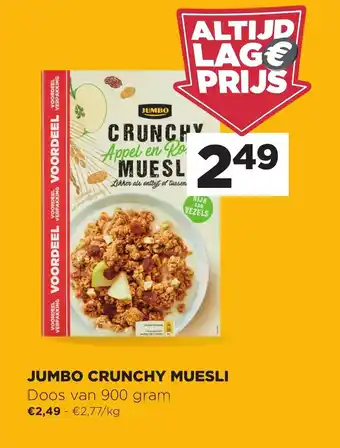 Jumbo Crunchy muesli 900 gram aanbieding