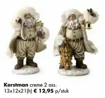 Multi bazar Kerstman creme 2 ass. aanbieding