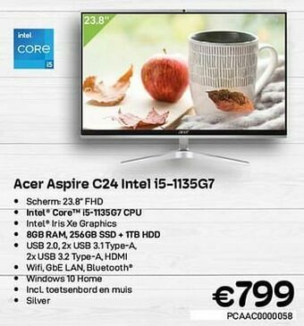 CompuDeals Acer aspire c24 intel i5-1135g7 aanbieding