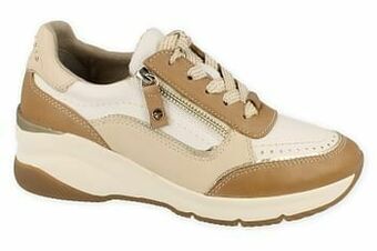 Berca Shoes Tamaris Veterschoen Dames Pure Relax Lijn Met Functionele Rits - Camel aanbieding