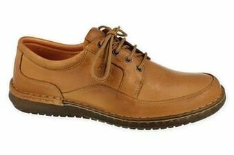 Berca Shoes Softwalk Veterschoen Heren Anatomic Leather Sock - Cognac aanbieding