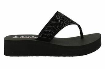 Berca Shoes Skechers Badslipper Dames Yoga Foam - Zwart aanbieding