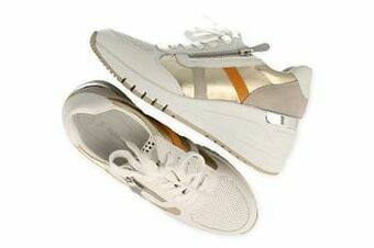 Berca Shoes Marco Tozzi Veterschoen Dames Trend Wedge Met Functionele Rits - Wit aanbieding