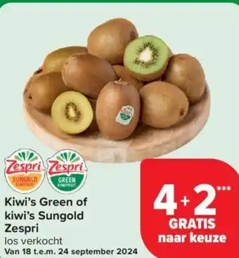 Carrefour Zespri kiwi's green of kiwi's sungold aanbieding