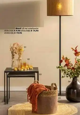 Multi bazar Mand vilt met waterhyacint aanbieding