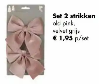 Multi bazar Set 2 strikken old pink, velvet grijs aanbieding