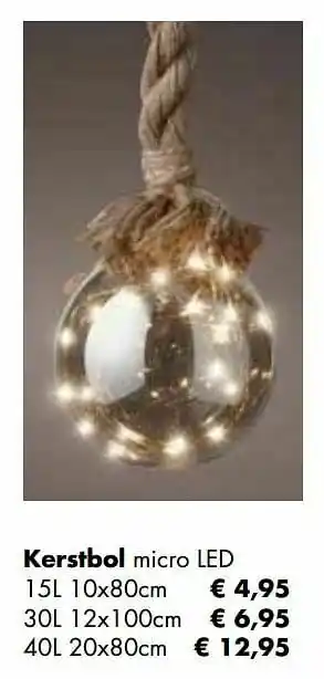 Multi bazar Kerstbol micro led aanbieding