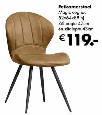 Multi bazar Eetkamerstoel magic cognac aanbieding
