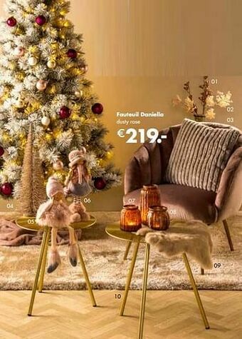 Multi bazar Fauteuil daniella dusty rose aanbieding