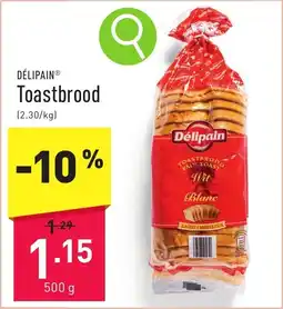ALDI Délipain Toastbrood aanbieding