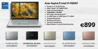 CompuDeals Acer aspire 5 intel i7-1165g7 pure silver aanbieding