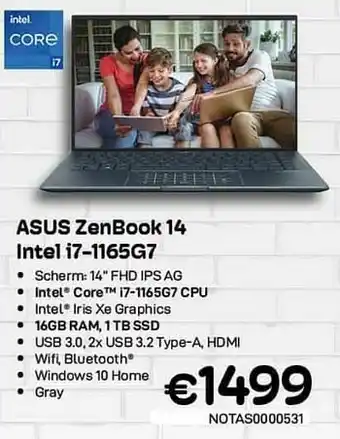 Asus zenbook 14 intel i7-1165g7