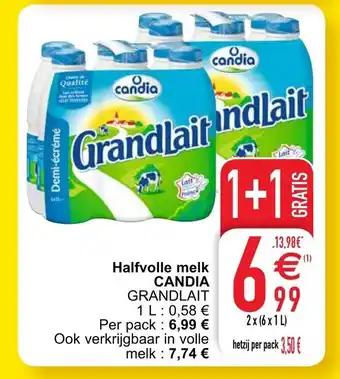 Halfvolle melk candia
