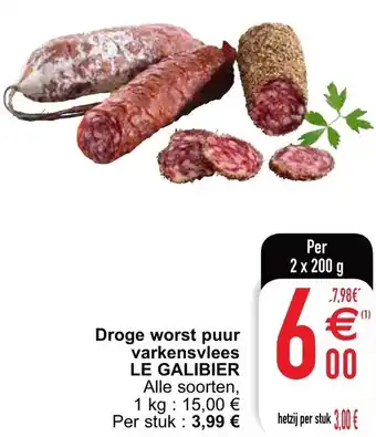Cora Droge worst puur aanbieding