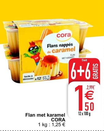 Cora Flan met karamel aanbieding