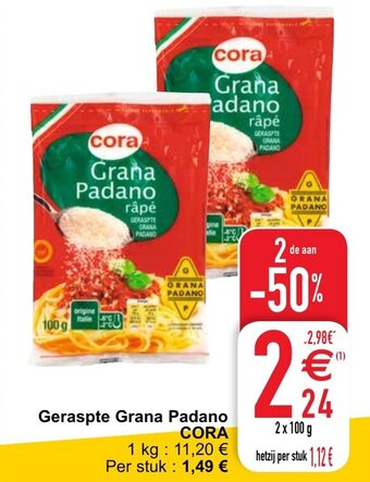 Cora Geraspte grana padano aanbieding