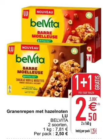 Granenrepen met hazelnoten
