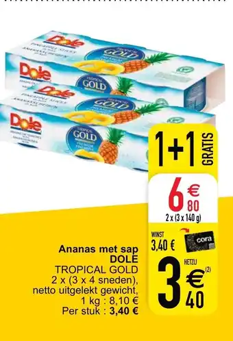 Cora Ananas met sap aanbieding