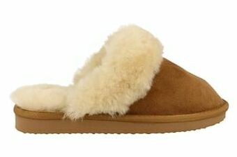 Berca Shoes Super Cracks Pantoffel Dames Warm Gevoerd - Cognac aanbieding