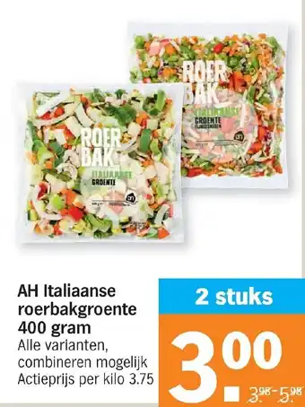 Albert Heijn Italiaanse roerbakgroente 400g aanbieding