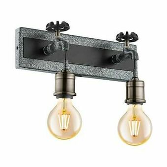 Wandlamp Zilver Antiek Zwart 2 Lichten