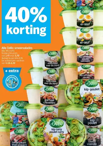 Albert Heijn Delio smeersalades 200g aanbieding