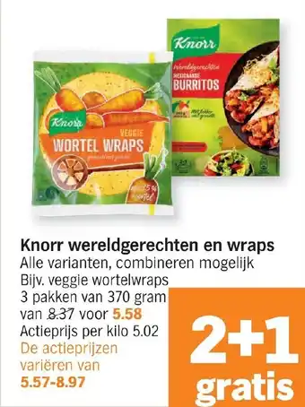 Albert Heijn Knorr wereldgerechten en wraps 370g aanbieding