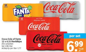 Albert Heijn Coca-Cola of Fanta 12x0.33 literblikjes aanbieding