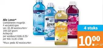 Albert Heijn Alle Lenor 140-224g aanbieding