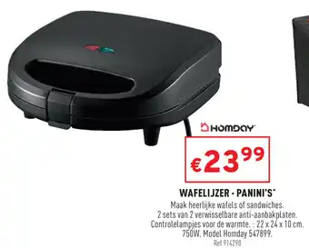 Trafic Homday Wafelijzer - Panini's aanbieding