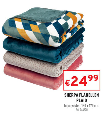 Trafic Sherpa Flanellen Plaid 130x170cm aanbieding