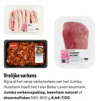 Jumbo Varkensspeklap, beenham naturel of shoarmaflakes 580-800g aanbieding