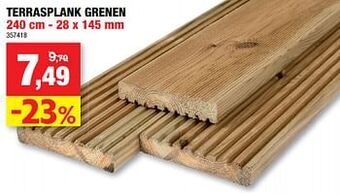 Hubo Terrasplank grenen 240cm - 28 x 145mm aanbieding