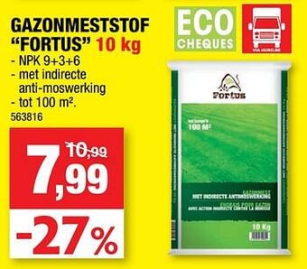 Hubo Gazonmeststof fortus 10kg aanbieding