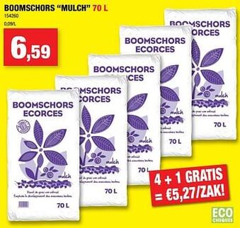 Hubo Boomschors mulch 70L aanbieding
