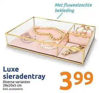 Action Luxe sieradentray 28x20x5cm aanbieding