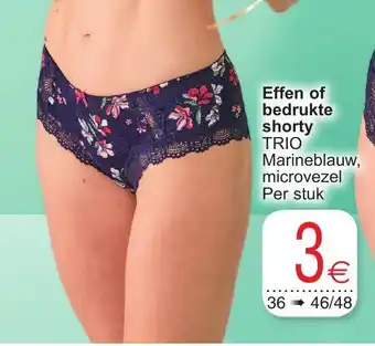 Cora Effen of bedrukte shorty aanbieding
