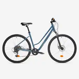 Decathlon Hybridefiets Riverside 500 met lage instap stormblauw aanbieding