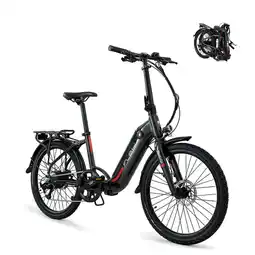 Decathlon Opvouwbare elektrische toerfiets Swan 24 grijs | Batterij 10.4Ah - Tot 70km aanbieding