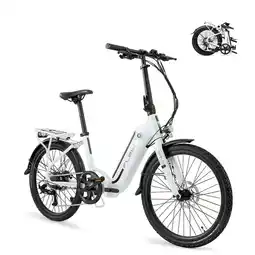 Decathlon Opvouwbare elektrische toerfiets Swan 24 wit | Batterij 10.4Ah - Tot 70km aanbieding