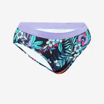 Decathlon Bikinibroekje voor meisjes 900 Buddy paars turquoise aanbieding