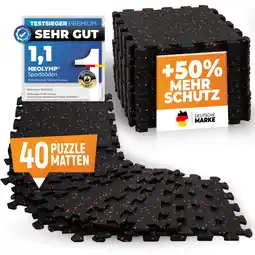 Decathlon Sportvloer van natuurrubber - (40 stuks /zwart) Puzzelmat, Fitness vloer, vloer aanbieding